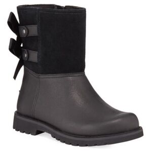 UGG Girl’s Tara Suede & Leather Bow Boots | Toddler Sz 9